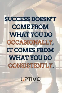SUCCESS DOESN’T 
COME FROM 
WHAT YOU DO OCCASIONALLY, 
IT COMES FROM 
WHAT YOU DO 
CONSISTENTLY.