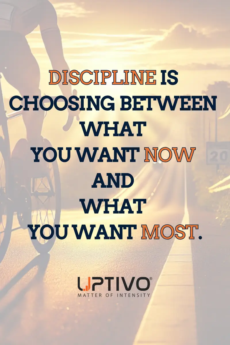 DISCIPLINE IS 
CHOOSING BETWEEN 
WHAT 
YOU WANT NOW 
AND 
WHAT 
YOU WANT MOST.